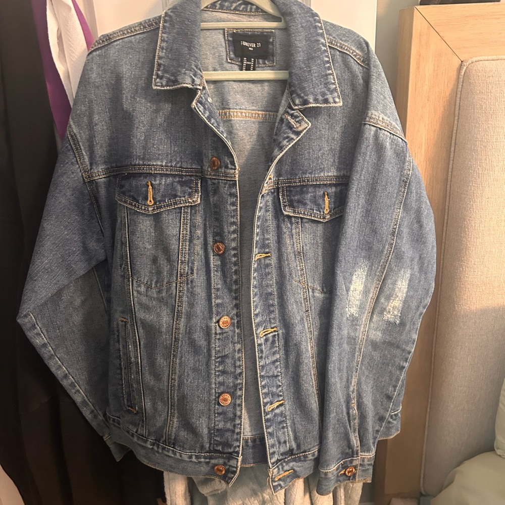 Forever 21 Men's Light Blue Denim Jacket